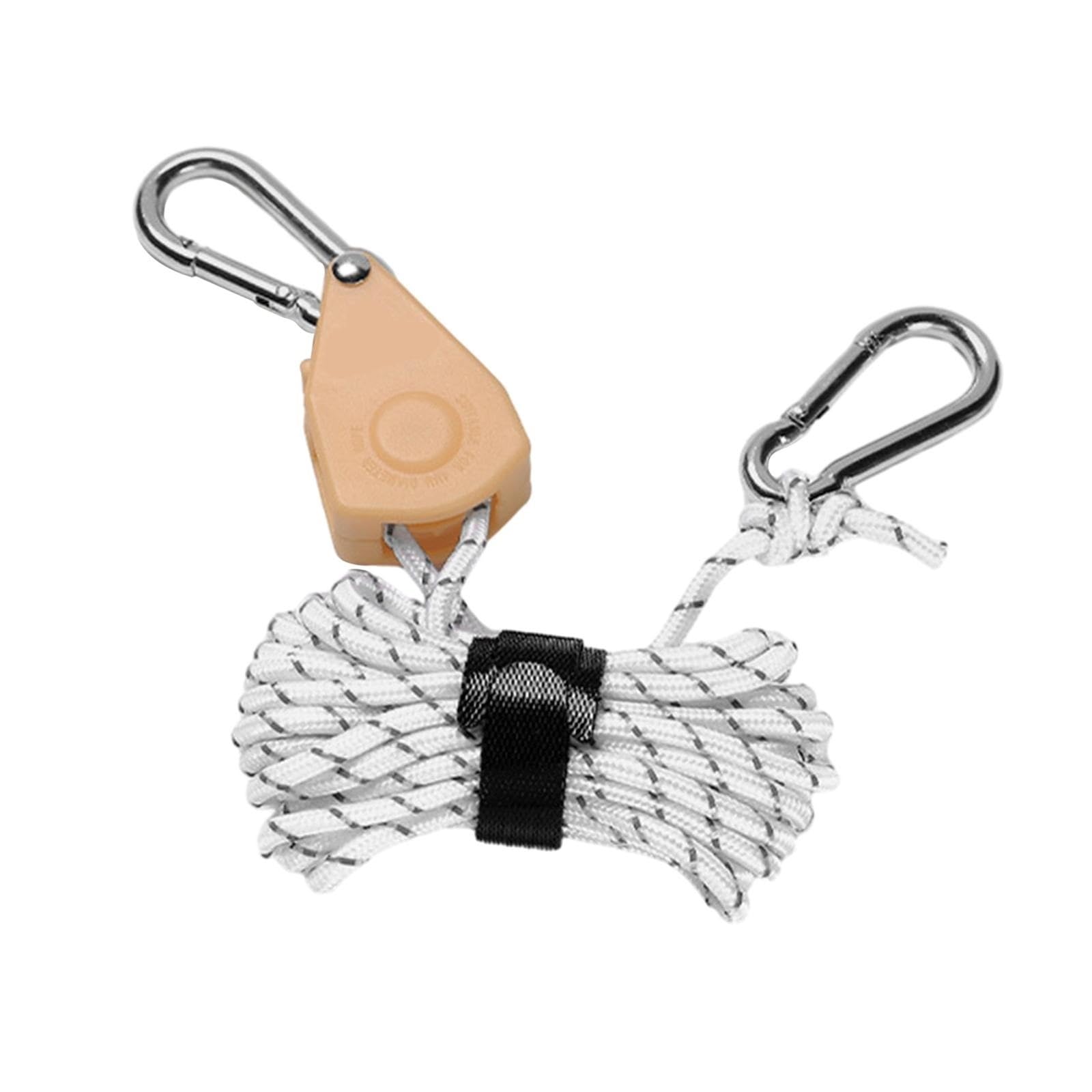 Seilaufhänger mit Seilrolle und Ratschen, mit Karabiner, Rutschfester Spanner, schnell verriegelbares Zelt-Windseil, Zeltseil for Markisen, Outdoor-Überdachungen für Sonnensegel(White) von ZJPOJph