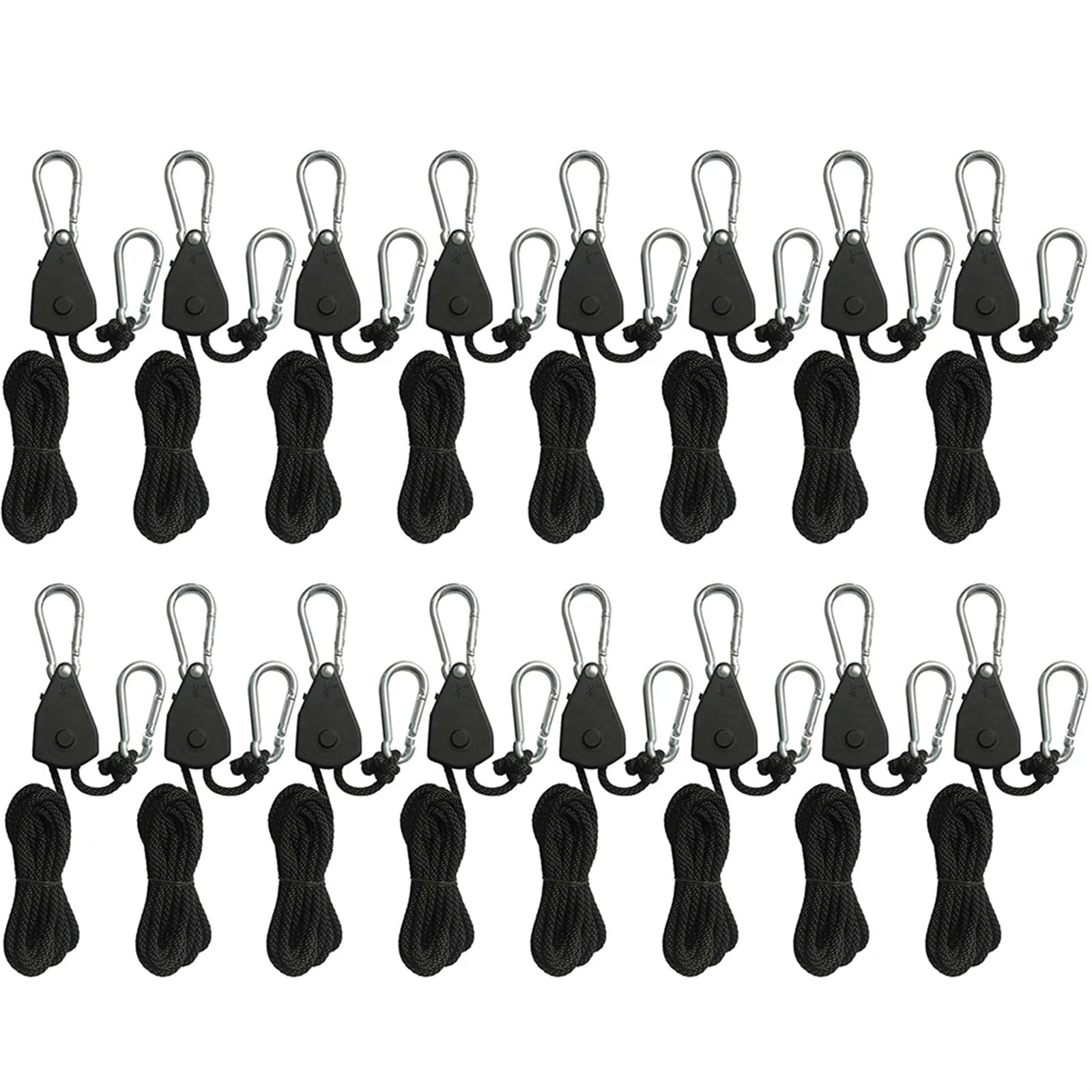 Seile Flaschenzug Ratschen Feststellbügel 2 Meter Hebe Flaschenzug Haken 1/8 Lift Flaschenzug Lampe Flaschenzug Himmel Vorhang Zelt für Sonnensegel(16 Piece) von ZJPOJph