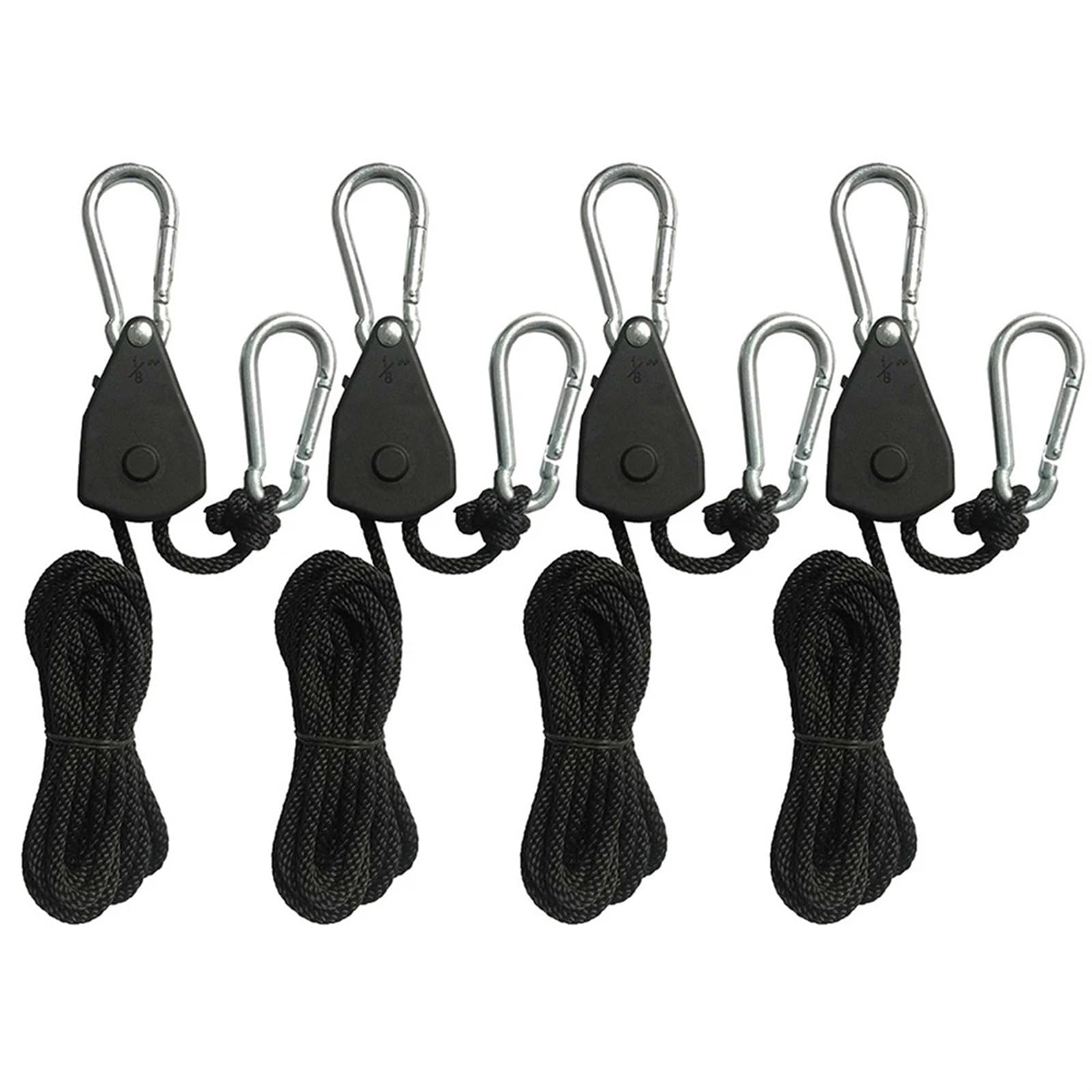 Seile Flaschenzug Ratschen Feststellbügel 2 Meter Hebe Flaschenzug Haken 1/8 Lift Flaschenzug Lampe Flaschenzug Himmel Vorhang Zelt für Sonnensegel(4 Piece) von ZJPOJph