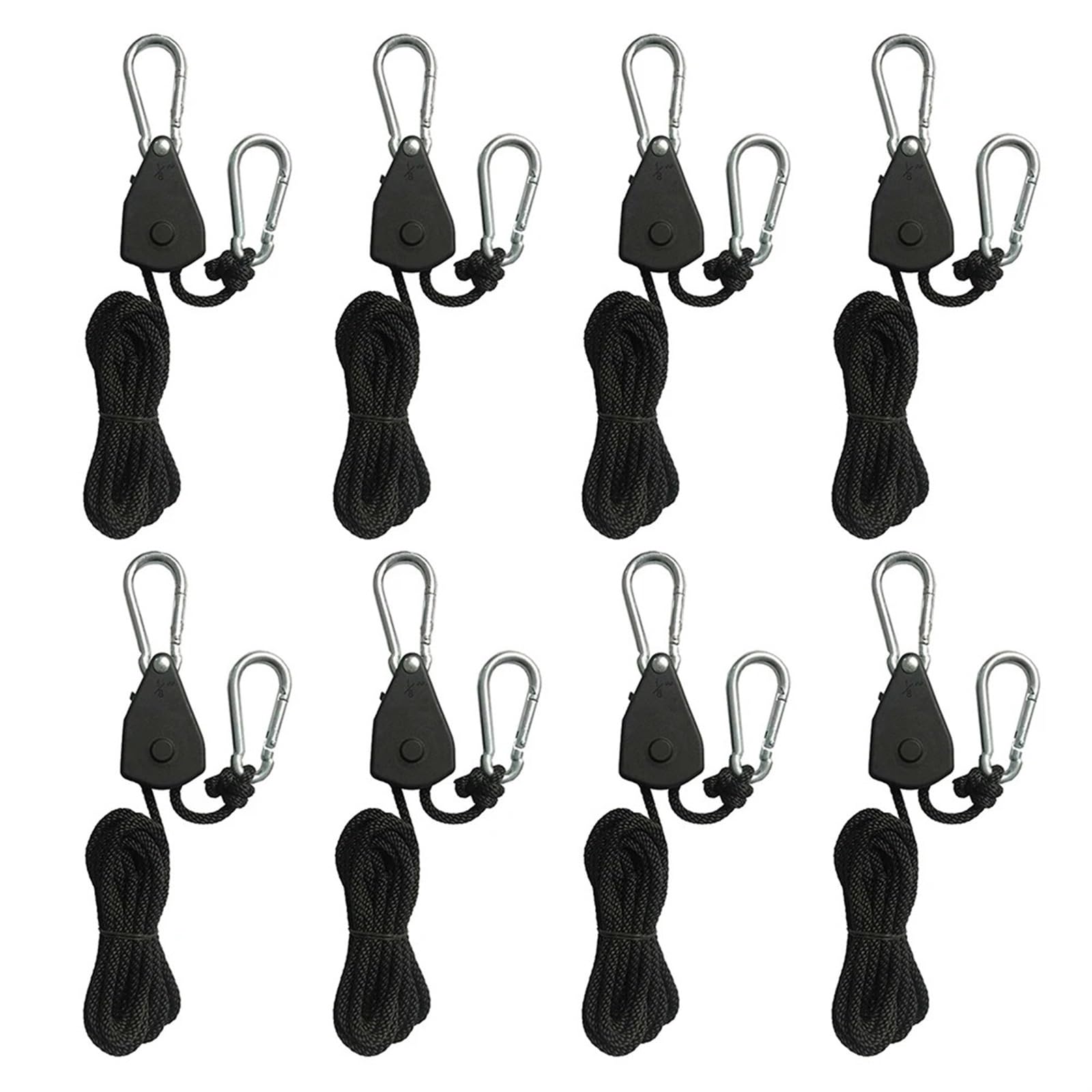 Seile Flaschenzug Ratschen Feststellbügel 2 Meter Hebe Flaschenzug Haken 1/8 Lift Flaschenzug Lampe Flaschenzug Himmel Vorhang Zelt für Sonnensegel(8 Piece) von ZJPOJph