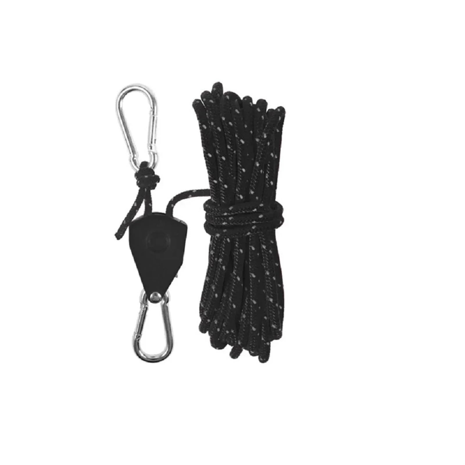 Zeltseil-Aufhänger, Flaschenzughaken, verstellbares Lanyard for Aufhängen, sicher, rutschfest, for Campingausrüstung, Outdoor-Zeltzubehör für Sonnensegel(Black) von ZJPOJph
