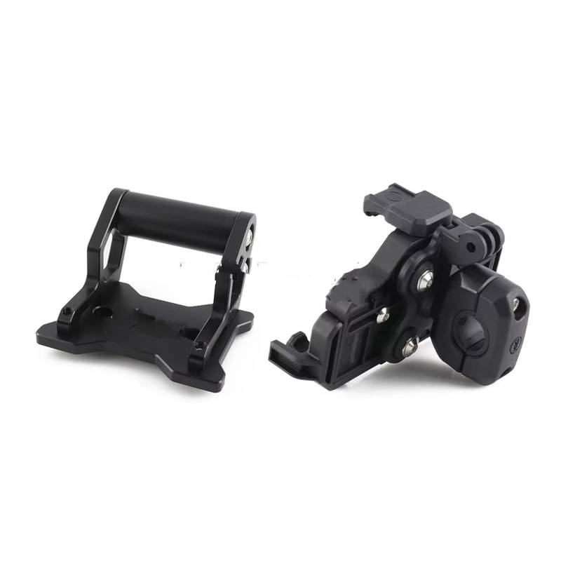 GPS Navigation Motorradhalterung Für CFMOTO Für 450MT 2024 2025 Motorradzubehör CNC Aluminium Verlängerungshalterung Navigationshalterung Schwarz Silber(Black-22MM 1Set) von ZJYZYQ