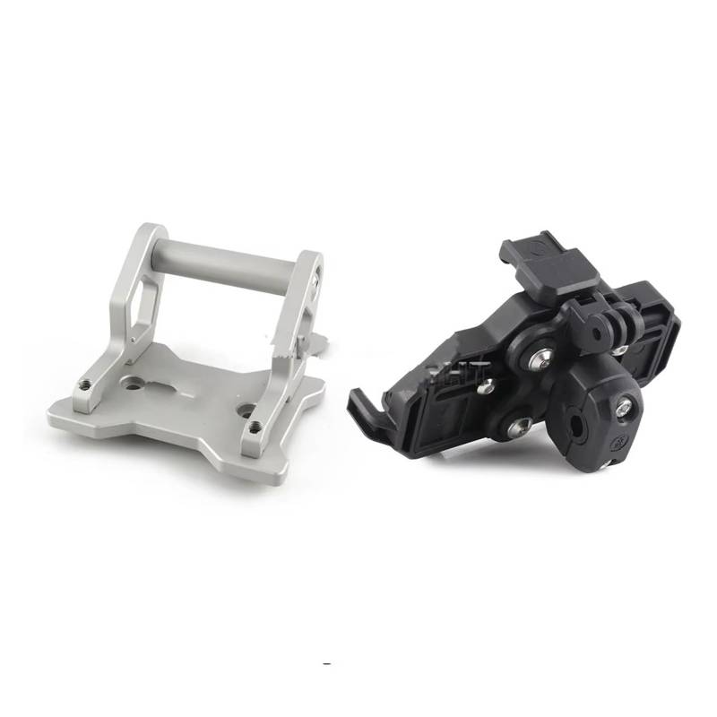 GPS Navigation Motorradhalterung Für CFMOTO Für 450MT 2024 2025 Motorradzubehör CNC Aluminium Verlängerungshalterung Navigationshalterung Schwarz Silber(Silver-12MM 1Set) von ZJYZYQ