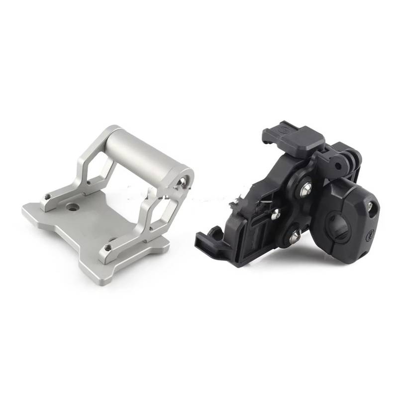 GPS Navigation Motorradhalterung Für CFMOTO Für 450MT 2024 2025 Motorradzubehör CNC Aluminium Verlängerungshalterung Navigationshalterung Schwarz Silber(Silver-22MM 1Set) von ZJYZYQ