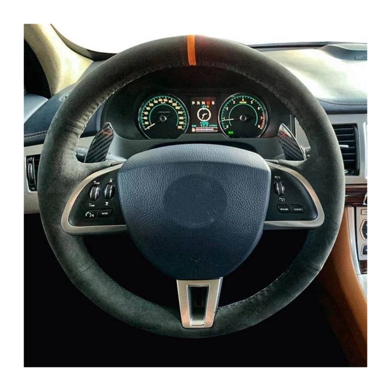 Lenkrad Abdeckung Für Jaguar Für XF Für XF Für S XF Für Sportbrake 2014 2015 Lenkrad Abdeckung Wrap Auto Lenkrad Abdeckung Wildleder Leder Lenkradschutz(Red Thread) von ZJYZYQ