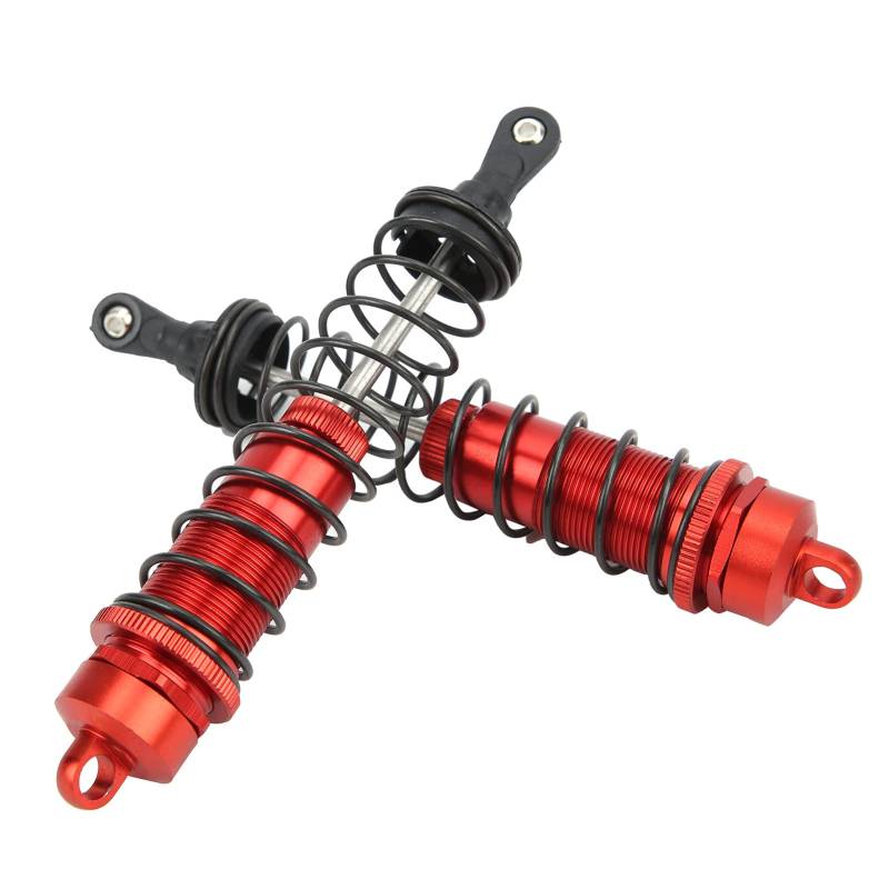 2pcs RC 140 Mm Einstellbarer StoßDämpfer Dämpfer mit Hochwertigem Metallmaterial, Kompatibel mit Slash 1/8 RC-Auto, Ausgezeichnete Flexibilität und Haltbarkeit (Rot) von ZJchao