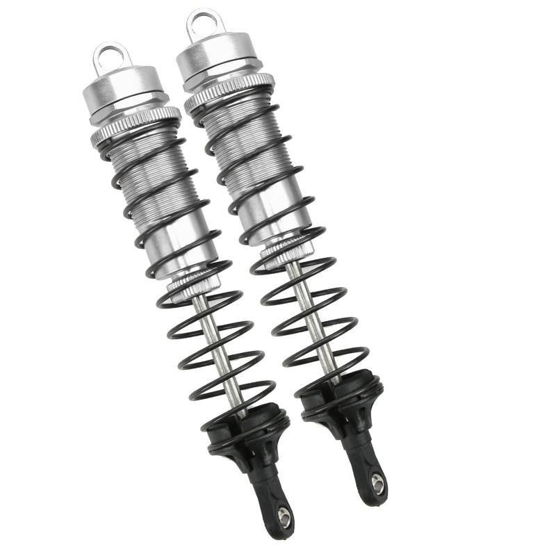 2pcs RC 140 Mm Einstellbarer StoßDämpfer Dämpfer mit Hochwertigem Metallmaterial, Kompatibel mit Slash 1/8 RC-Auto, Ausgezeichnete Flexibilität und Haltbarkeit (SILVER) von ZJchao
