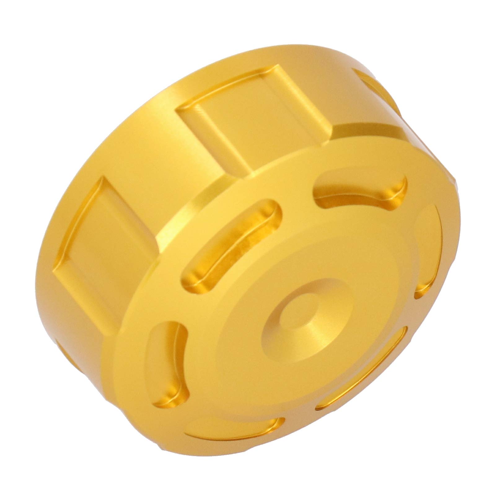 Bremsflüssigkeitsbehälter, Bremsflüssigkeitskappe Aluminium-Legierung Öltankabdeckung 39 X 39 Mm Bremsbehälter für MT-125 YZF R1 YZF R25 (GOLD) von ZJchao