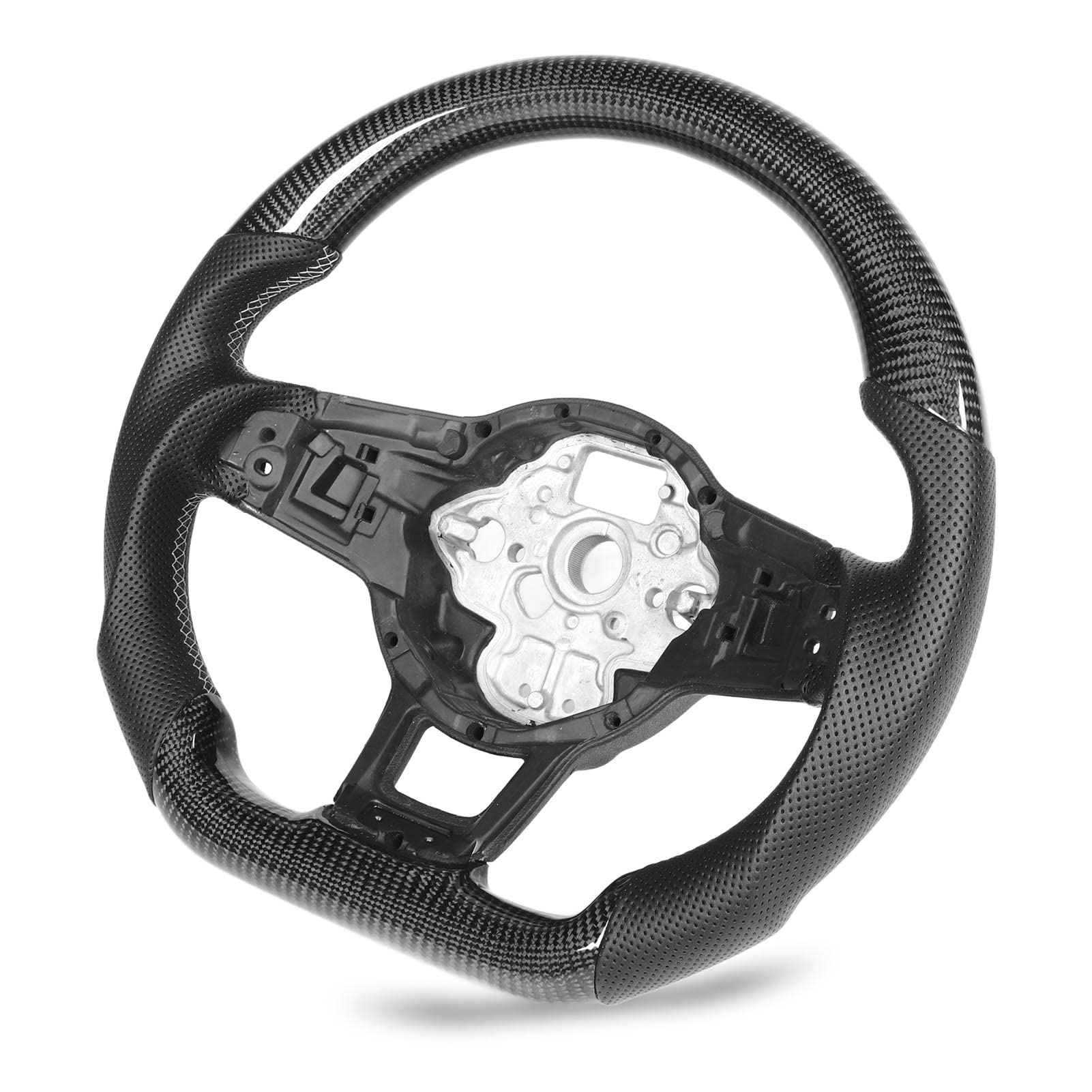 Carbon Faserlenkrad, Rennlenkrad -Carbonfaser + Perforiertes Lederwagen Lenkrad Nardo Grey füR Gli R GTD Carbon Faserlenkrad, Rennlenkrad -Carbonfaser + Perforiertes Lederwagen Lenkrad Nardo Grey füR Gli R GTD von ZJchao