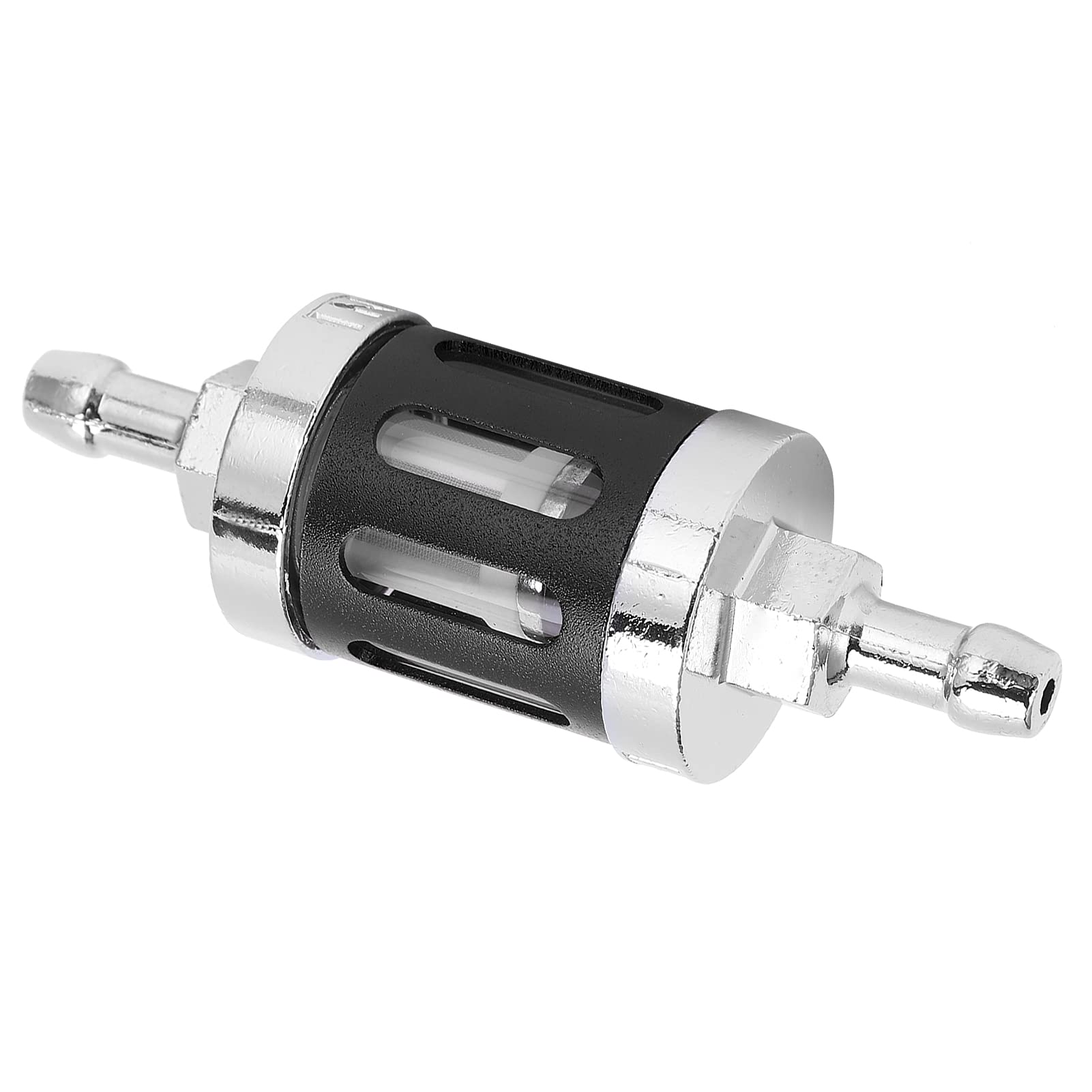 Kraftstofffilter, Kraftstofffilter in Line Aluminiumlegierung Abdeckung Glasersatz für Autos ATV SUVs Motorräder Grubenbikes (BLACK) von ZJchao