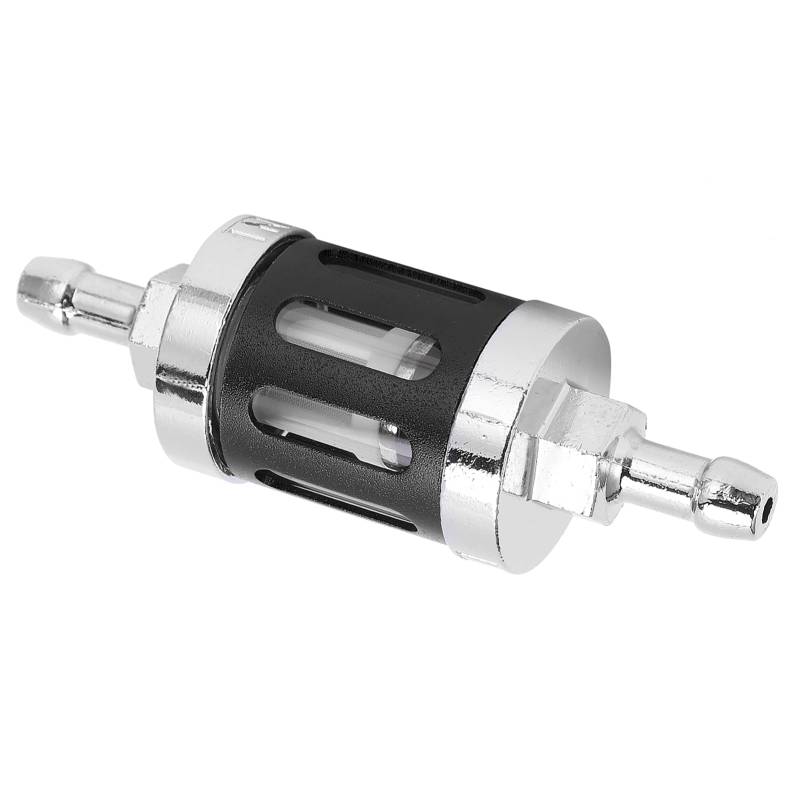 Kraftstofffilter, Kraftstofffilter in Line Aluminiumlegierung Abdeckung Glasersatz für Autos ATV SUVs Motorräder Grubenbikes (BLACK) von ZJchao