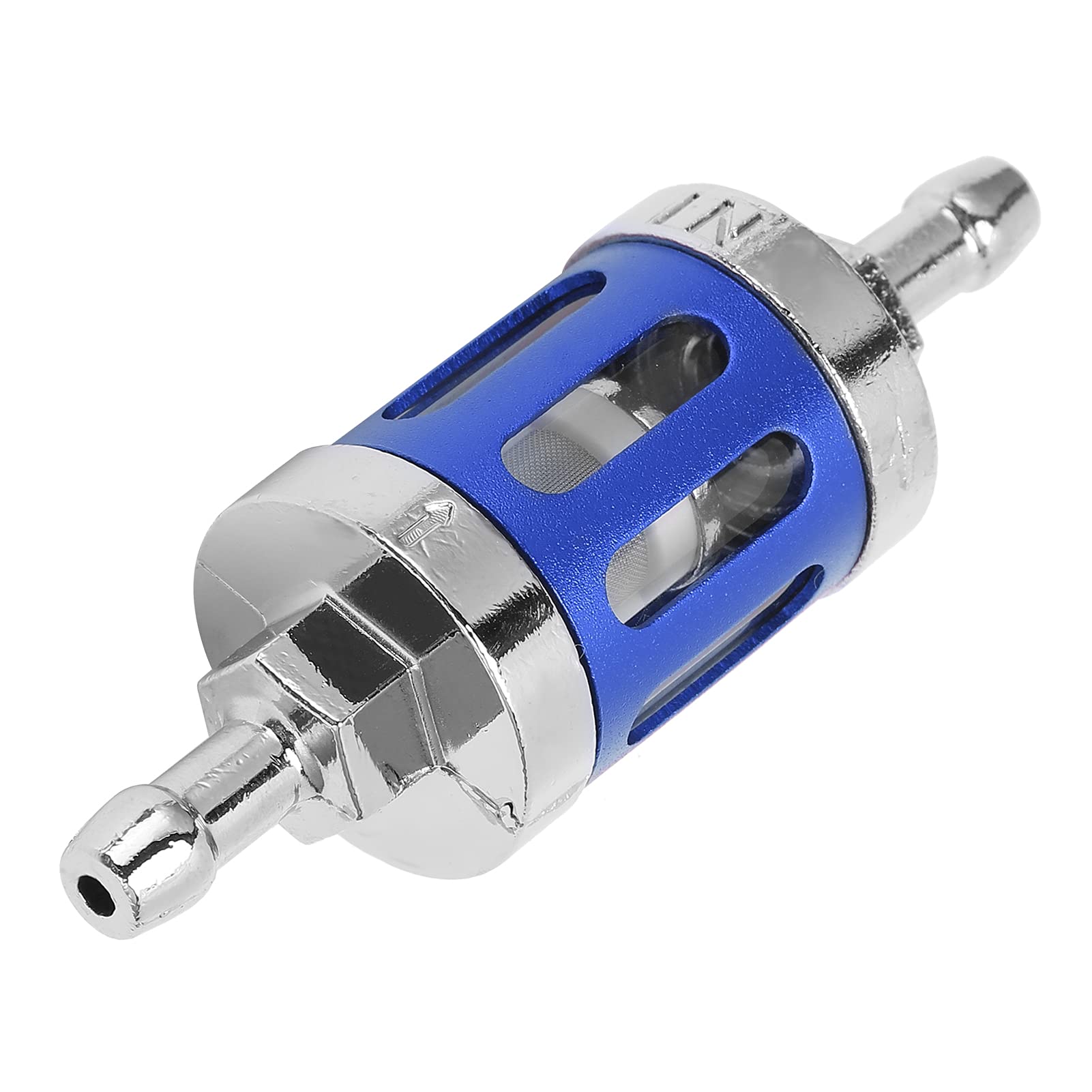 Kraftstofffilter, Kraftstofffilter in Line Aluminiumlegierung Abdeckung Glasersatz für Autos ATV SUVs Motorräder Grubenbikes (BLUE) von ZJchao