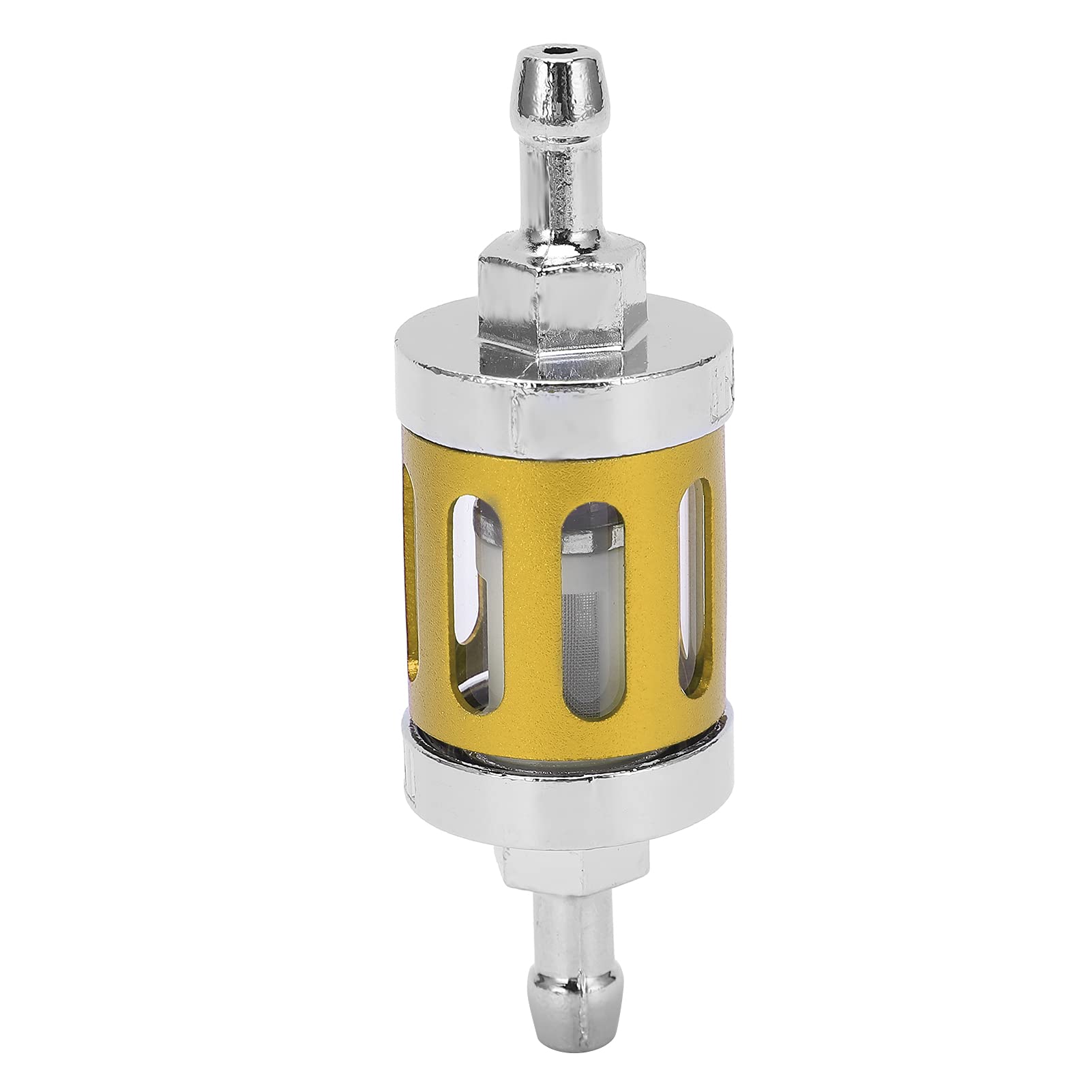 Kraftstofffilter, Kraftstofffilter in Line Aluminiumlegierung Abdeckung Glasersatz für Autos ATV SUVs Motorräder Grubenbikes (YELLOW) von ZJchao