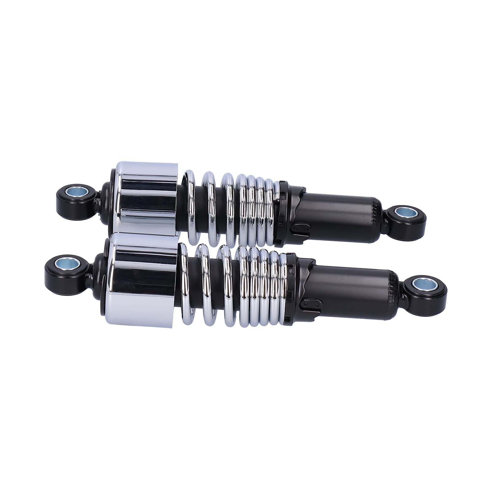Motorrad -Stoßdämpfer, Motorraddämpfer Edelstahl Motorradschockstrebe mit Montagezubehör für XL883 XL883R XL1200R XL1200L (Schwarz + verchromt plattiert) von ZJchao