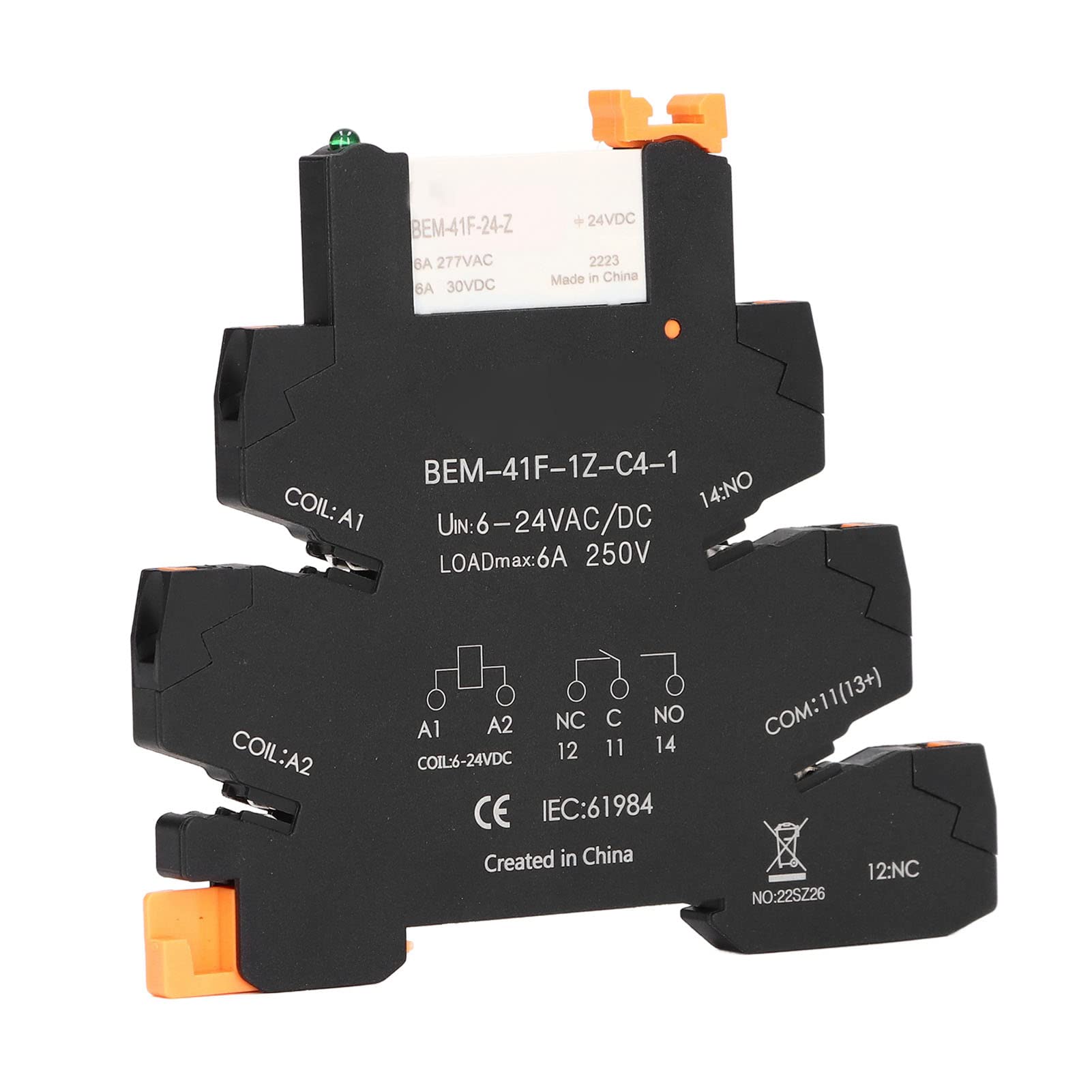 Ultradünnes Relais, 6-24 V SPDT-, DIN-Schienenmontage-Halbleiterrelais 6 A 1 Schließer 1 Öffner, mit 6 Mm Breitem Anschlusssockeldesign, Einfach ein- und Auszustecken, Einfach zu Ultradünnes Relais, 6-24 V SPDT-, DIN-Schienenmontage-Halbleiterrelais 6 A 1 Schließer 1 Öffner, mit 6 Mm Breitem Anschlusssockeldesign, Einfach ein- und Auszustecken, Einfach zu von ZJchao