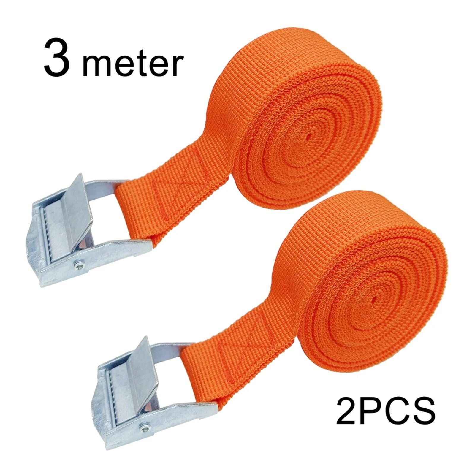 Spanngurt, 2 Stück 3 Meter Schnallen-Zurrgurte Ladungsgurte for Auto-LKW-Motorrad-Fahrrad-Abschleppseil-Bindegurt Auto-päcktasche Fester Gurt für Transport, Fracht, Gepäck, Camping(Orange) von ZKLGS