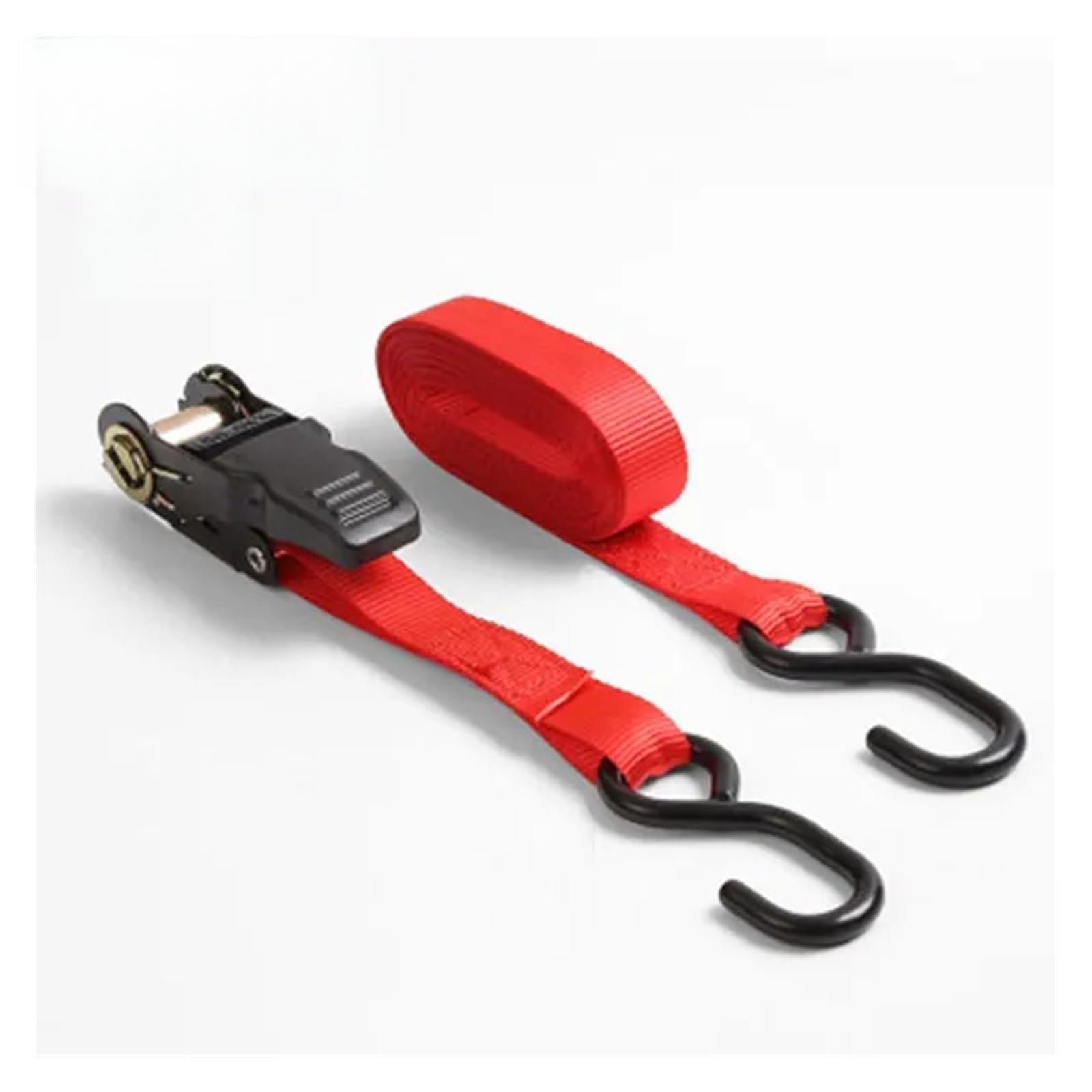 Spanngurt, 5 m Hochleistungs-Spanngurt mit Ratsche for Auto und Motorrad – Starkes Ladungssicherungsseil for päck und Ausrüstung für Transport, Fracht, Gepäck, Camping(Rood) von ZKLGS