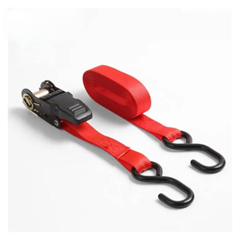 Spanngurt, 5 m Hochleistungs-Spanngurt mit Ratsche for Auto und Motorrad – Starkes Ladungssicherungsseil for päck und Ausrüstung für Transport, Fracht, Gepäck, Camping(Rood) von ZKLGS
