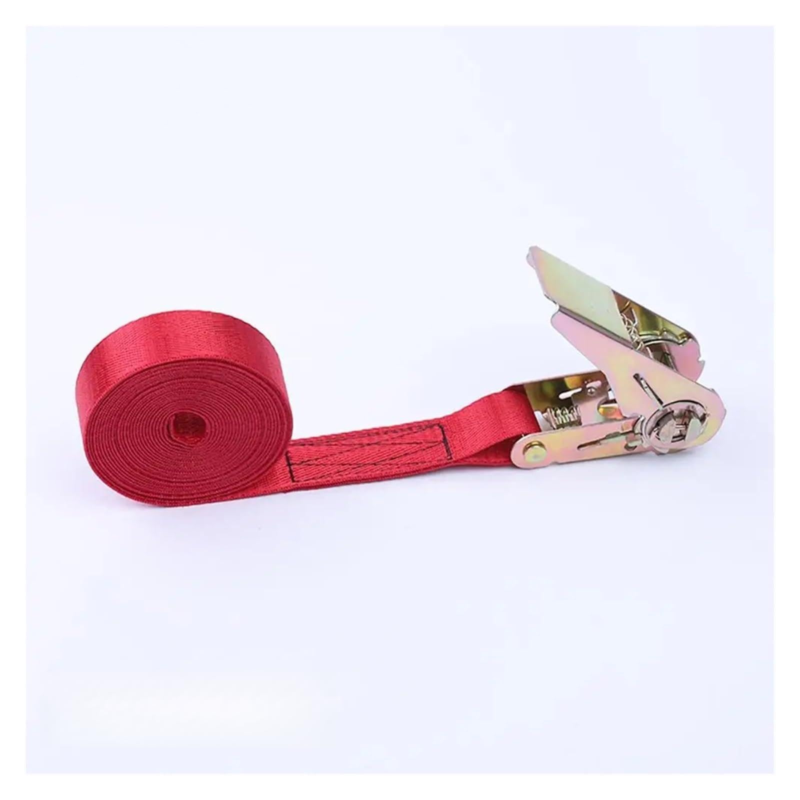 Spanngurt, 8 m/25 mm Ratschen-Gürtelschnalle, Zurrgurte mit Metallschnalle, Spannseil for Auto, Motorrad, Fahrrad, päck, Tasche, Fracht für Transport, Fracht, Gepäck, Camping(Rood) von ZKLGS