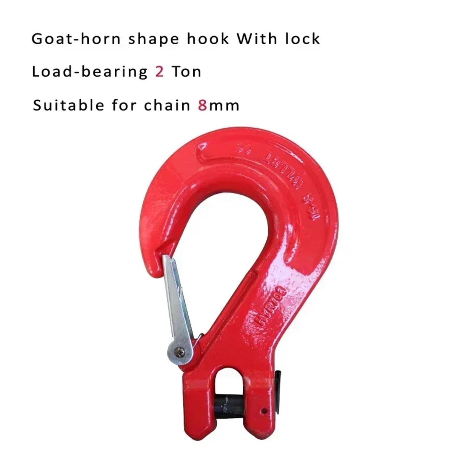 Spanngurt, Hochfester Kranhebeverschluss mit 80 Stufen und Zienhorn-Form und Schloss, australischer Greifhaken mit Tragwicht von 1–5 Tonnen für Transport, Fracht, Gepäck, Camping(Lock 2T Chain8mm) von ZKLGS