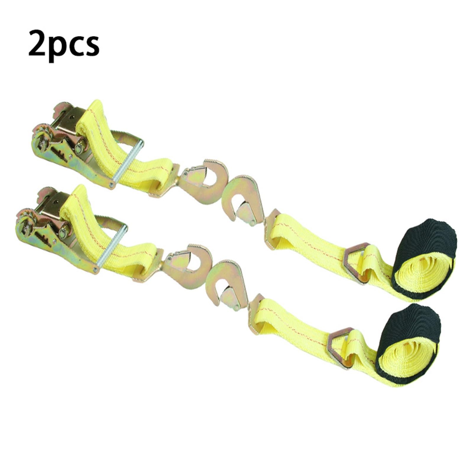 Spanngurt, Ratschen-Spanngurte-Set, Reifengurte, Auto-Spanngurte mit Karabinerhaken for Pkw-LKW-Anhänr für Transport, Fracht, Gepäck, Camping(Yellow-2) von ZKLGS