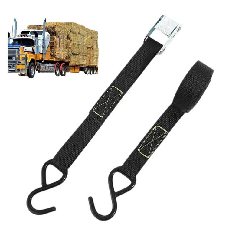 Spanngurt, Zurrgurte fürs Auto, 5 m, Ratschengurt-Seilspanner, wasserdichte LKW-Gurte, verschleißfestes Gurtband, robuste Frachtgurte für Transport, Fracht, Gepäck, Camping(Noir) von ZKLGS