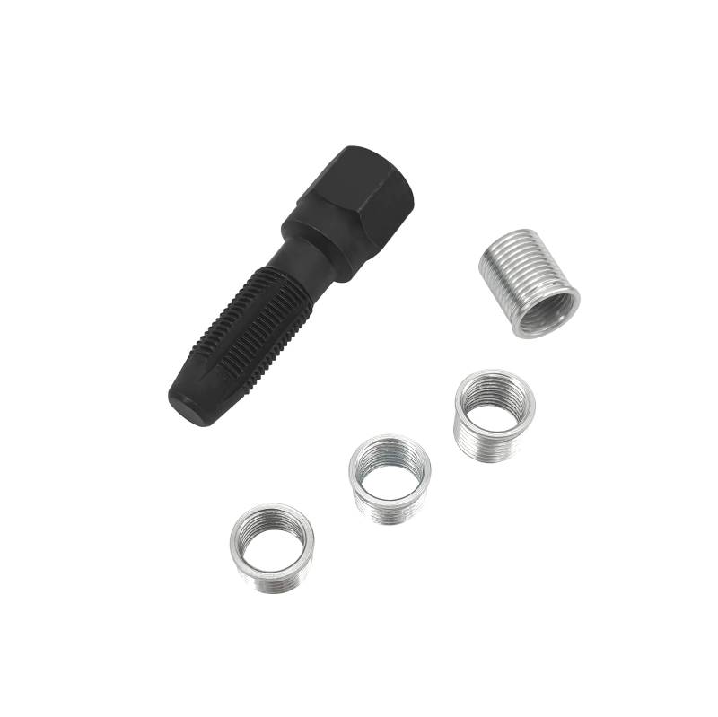 ZKTOOL 5 Stücke M14 x 1,25 Reparatursatz für Zündkerzengewinde, Zylinderkopf Neugewinde Kit, 14 mm Reibahlen Zylindergewinde Reparaturwerkzeug, 3/8" 7/16" 1/2" 3/4" Zündkerzen Gewindeeinsatz von ZKTOOL