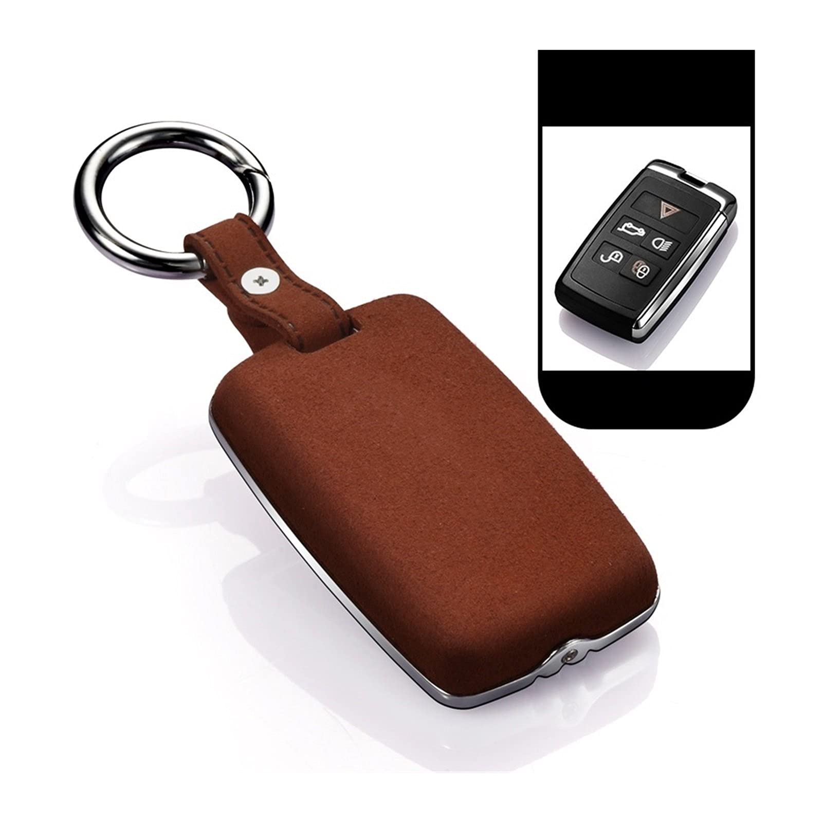 ZLLD Autoschlüssel Schlüssel Hülle Schlüsselanhänger Tragbare Mode Echtes Leder Auto Key Case Abdecktasche Für Land Rover Range Rover Sport Evoque Velar Discovery 5 Auto Schlüssel (Farbe : B) von ZLLD