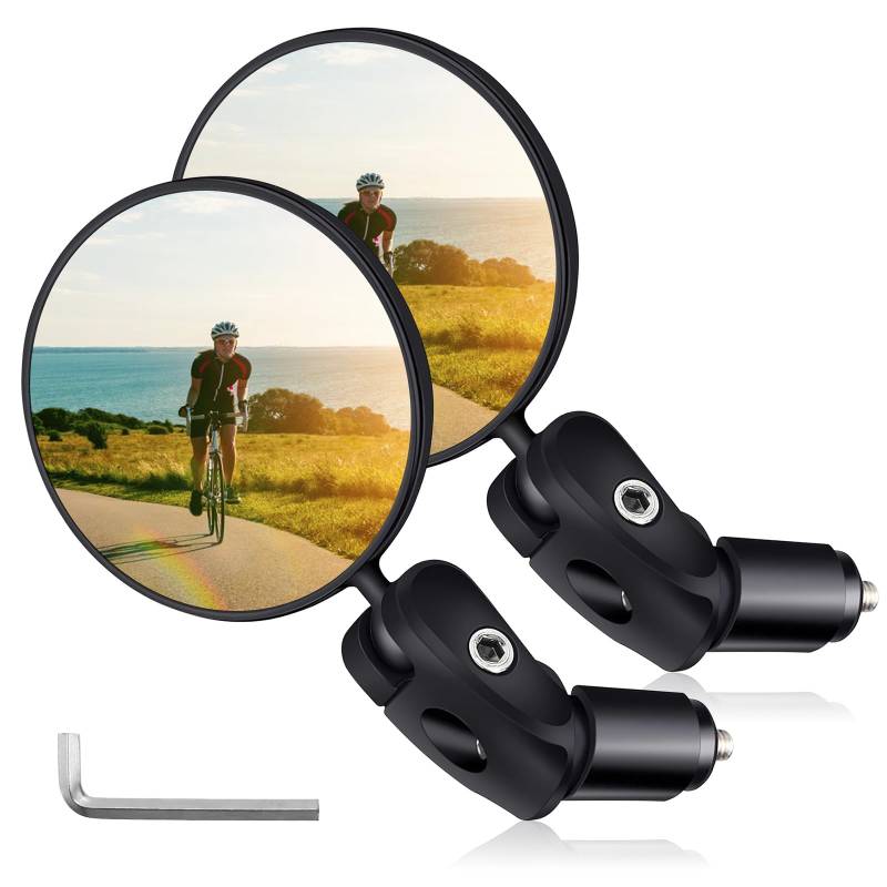 ZLLkeji Fahrradspiegel HD 360° Drehbar Klappbar Universal 15-25mm für Fahrrad Rennräder Mountainbikes Radfahrer 2 Stück von ZLLkeji