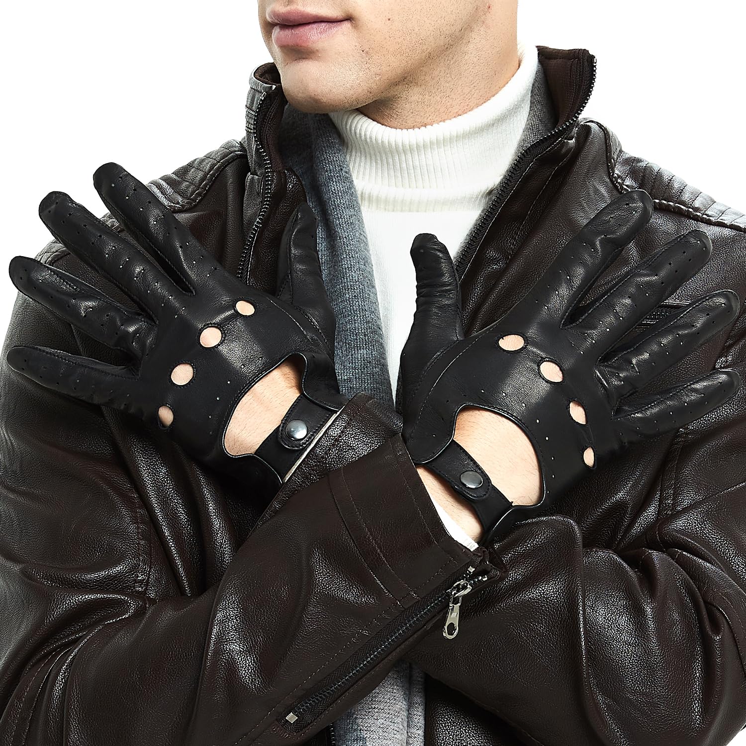 ZLUXURQ Herren Handschuhe Lederhandschuhe für fahren Ungefüttert Handschuhe von ZLUXURQ