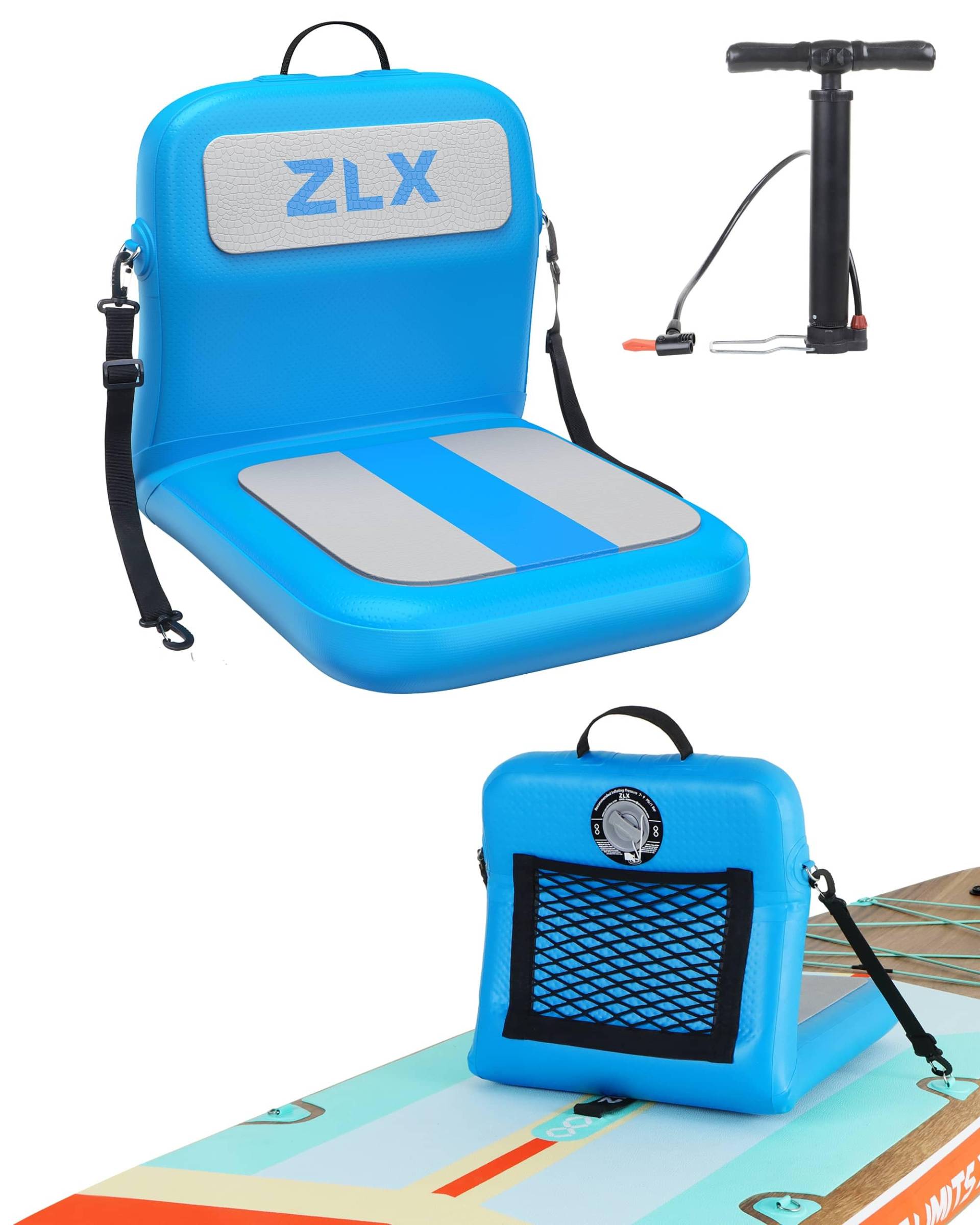 ZLX Aufblasbares Paddelbrett Kajak Sitz Tragbar Kanu Surfbrett Sup Sitz Mit Luftpumpe PVC Material für Outdoor Kajakfahren Camping Picknicken Zuschauen (Blau) ZLX Aufblasbares Paddelbrett Kajak Sitz Tragbar Kanu Surfbrett Sup Sitz Mit Luftpumpe PVC Material für Outdoor Kajakfahren Camping Picknicken Zuschauen (Blau) von ZLX