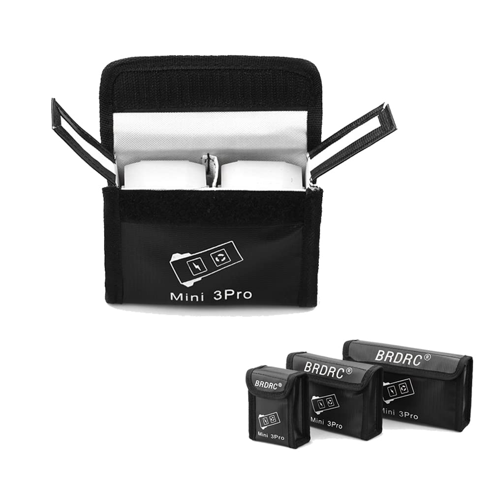 Mini 3 Pro Lipo Battery Explosions-Proof Bag,Portable Flame-Retardant Protective Safe Fireproof Battery Bag Pouch for DJI Mini 3 Pro Drone Battery (Medium) von ZLiT
