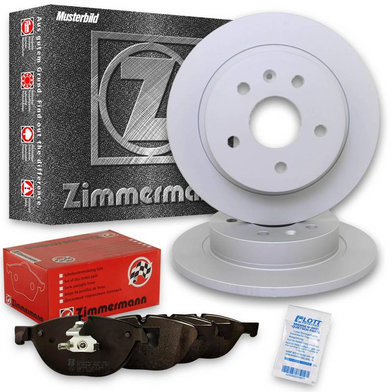 ZIMMERMANN Bremsscheiben + ZIMMERMANN Bremsbeläge vorne Klötze Bremse Bremsenkit Komplettset Vorderachse von Lott-Autoteile