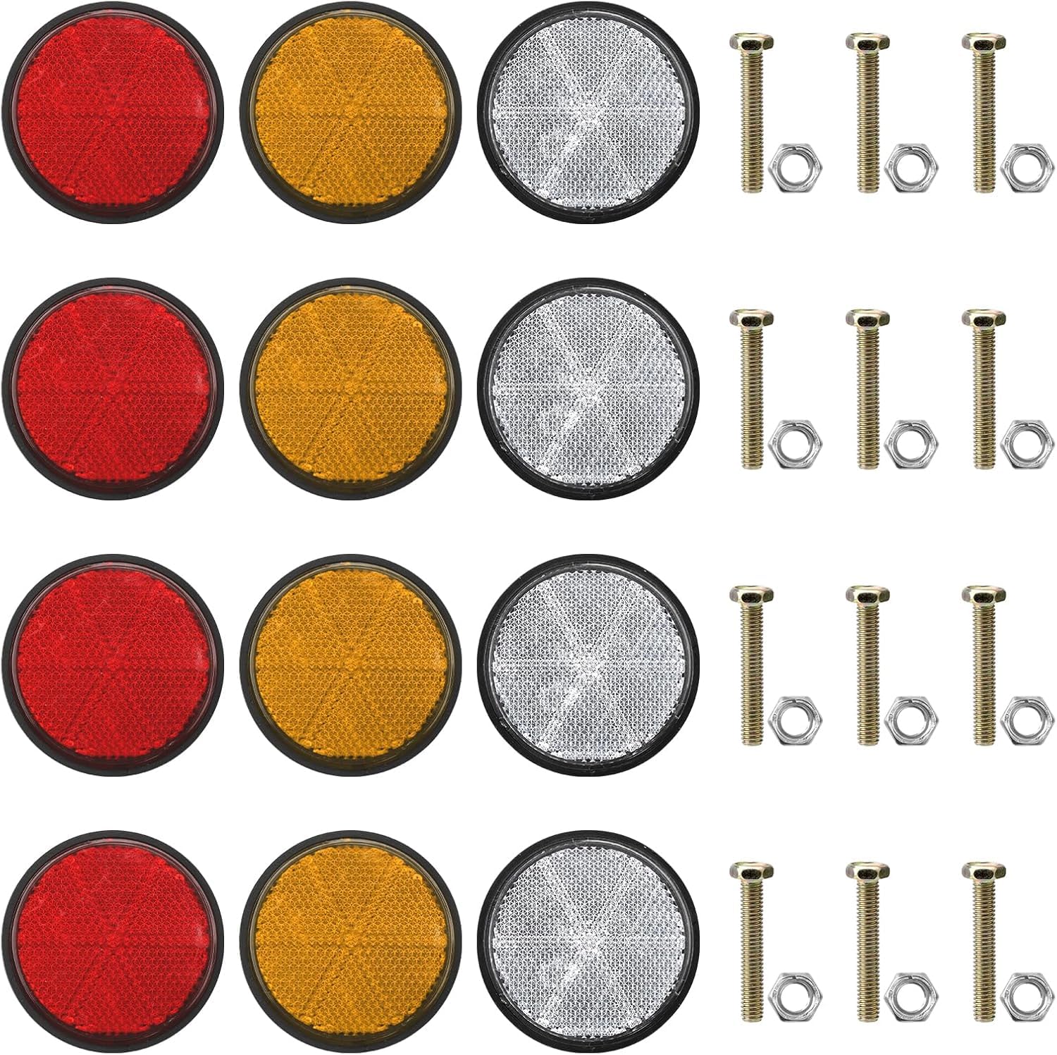 12 Stück Rund Rückstrahler 60mm Katzenaugen Anhänger Seitenstrahler Anhänger für Anhänger Beleuchtung Dreieck Rückstrahler Auto Reflektoren Motorrad Reflektorband Wohnwagen mit M5 Schrauben Muttern 12 Stück Rund Rückstrahler 60mm Katzenaugen Anhänger Seitenstrahler Anhänger für Anhänger Beleuchtung Dreieck Rückstrahler Auto Reflektoren Motorrad Reflektorband Wohnwagen mit M5 Schrauben Muttern von ZMDMAH