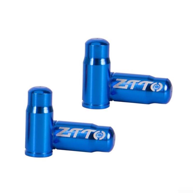 Presta-Ventilkappe, Staubschutz für Rennrad, 4 Stück, Aluminiumlegierung (blau) von ZMdooreasy