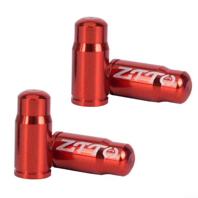 Presta-Ventilkappe, Staubschutz für Rennrad, 4 Stück, Aluminiumlegierung (rot) von ZMdooreasy