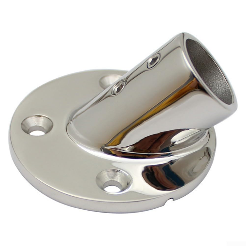Runde Basis für 22 mm Handläufe, Edelstahl, Marine-Zubehör für Bootssicherheit (45°) von ZMdooreasy