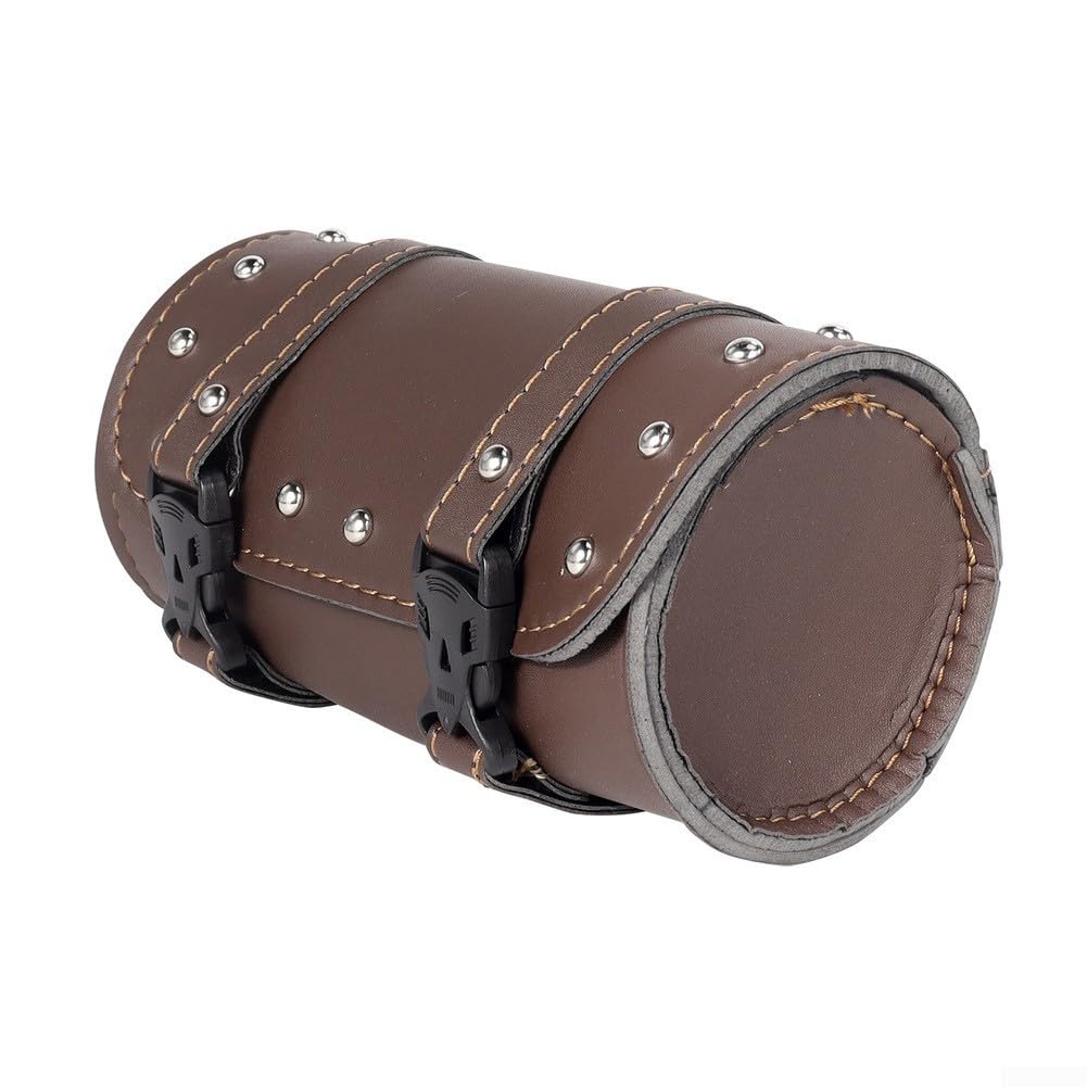 ZMdooreasy Schiebe Reisetasche für Motorräder mit wasserdichtem PU-Material für den täglichen Gebrauch (Braun) von ZMdooreasy