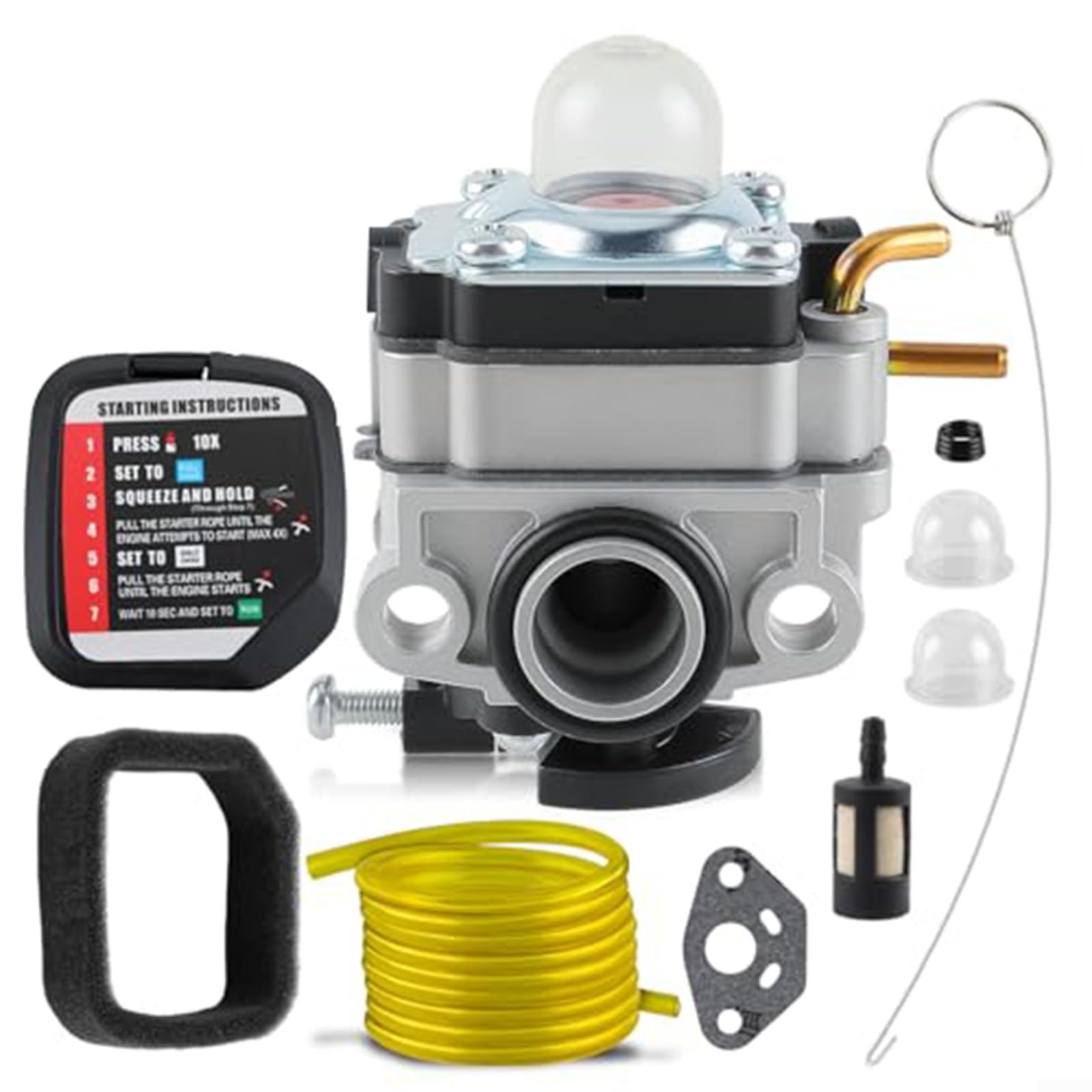 ZMdooreasy Vergaser für Homelite UT33600B UT33650 Rasentrimmer mit komplettem Installationssatz und Kraftstoffkomponenten ZMdooreasy Vergaser für Homelite UT33600B UT33650 Rasentrimmer mit komplettem Installationssatz und Kraftstoffkomponenten von ZMdooreasy