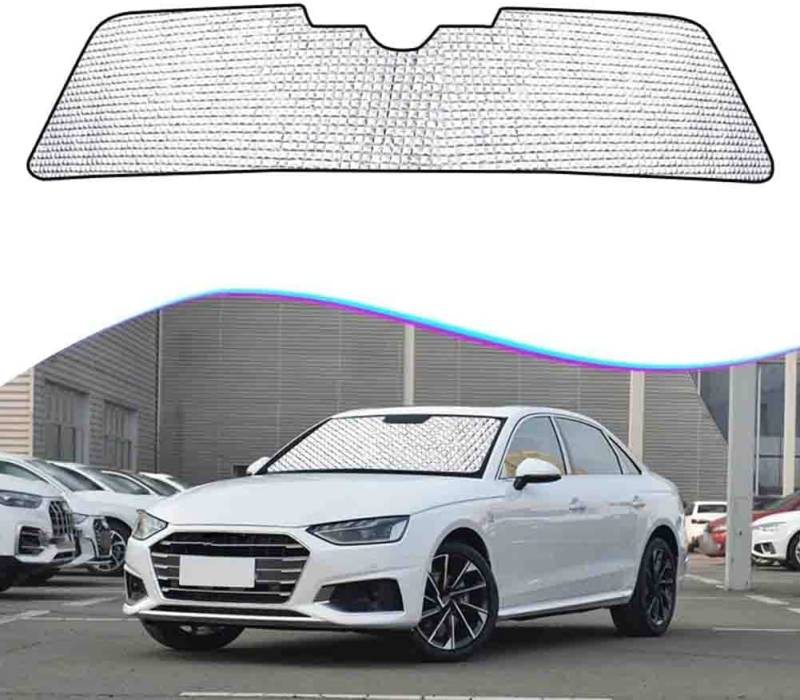 Auto Windschutzscheibe Sonnenblende für Audi A4 Sedan 2015-2025, Faltbar Blockiert UV-Strahlen Vollständige Abdeckung Sonnenblende von ZNCJY