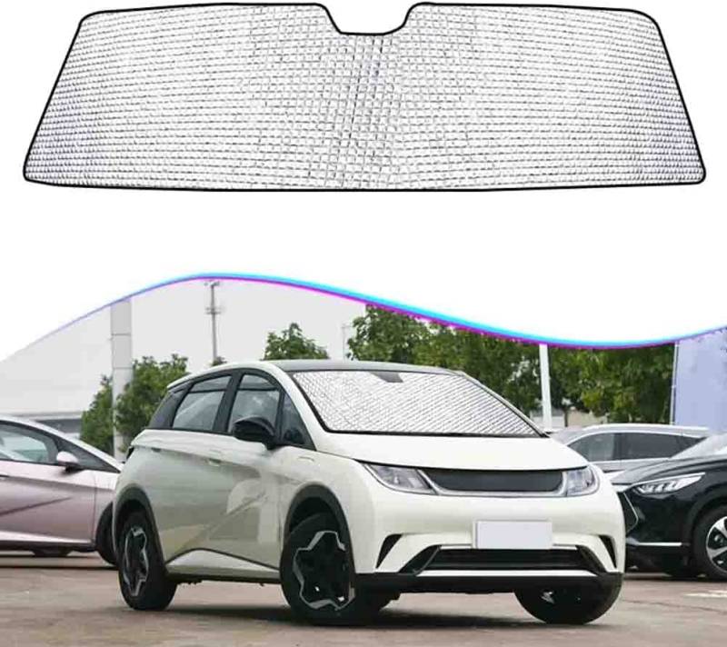 Auto Windschutzscheibe Sonnenblende für BYD Dolphin EA1 2015-2025, Faltbar Blockiert UV-Strahlen Vollständige Abdeckung Sonnenblende von ZNCJY