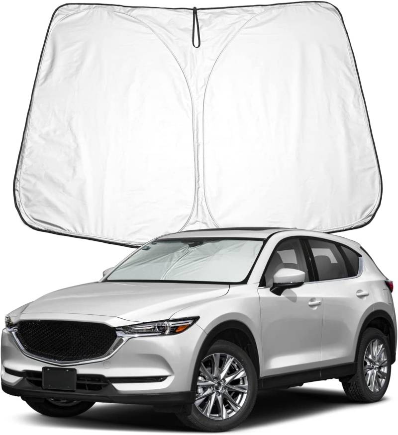 Auto Windschutzscheibe Sonnenblende für Mazda CX-5 KF Serie 2 2017 2018 2019 2020 2021 2022 2023 2024 2025, Faltbar Blockiert UV-Strahlen Vollständige Abdeckung Sonnenblende von ZNCJY