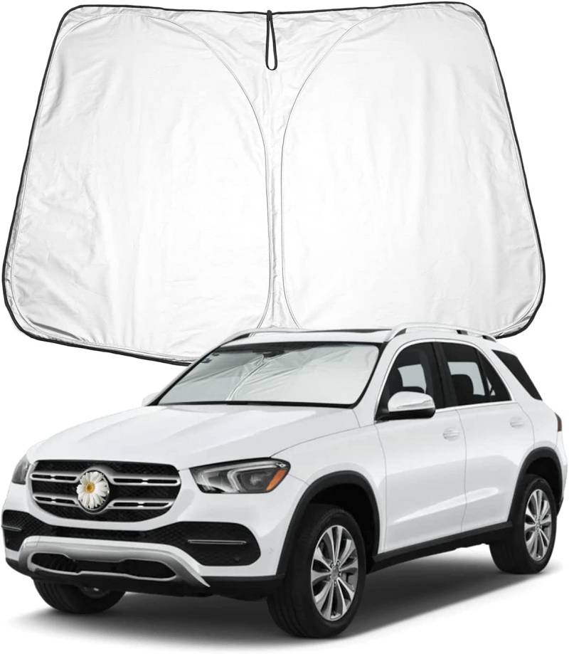 Auto Windschutzscheibe Sonnenblende für Mercedes Benz GLE W167/GLS X167 2020-2025, Faltbar Blockiert UV-Strahlen Vollständige Abdeckung Sonnenblende von ZNCJY