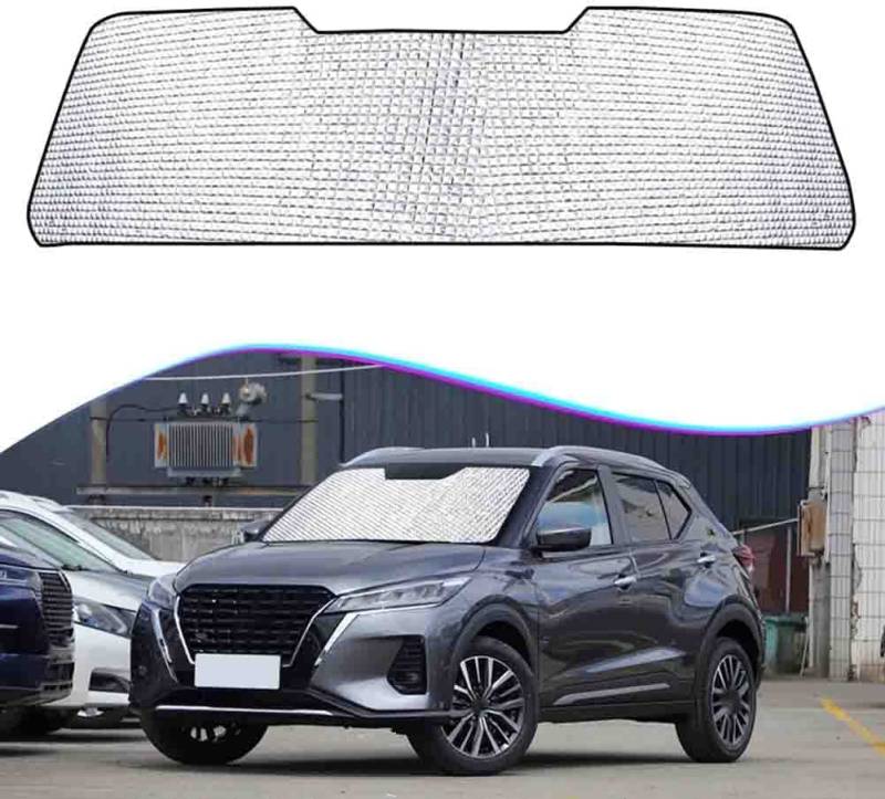 Auto Windschutzscheibe Sonnenblende für Nissan Kicks P15 2015-2018 2019 2020 2021 2022 2023 2024 2025, Faltbar Blockiert UV-Strahlen Vollständige Abdeckung Sonnenblende von ZNCJY