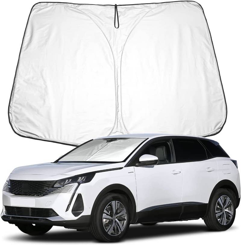 Auto Windschutzscheibe Sonnenblende für Peugeot 3008 2016-2025, Faltbar Blockiert UV-Strahlen Vollständige Abdeckung Sonnenblende von ZNCJY
