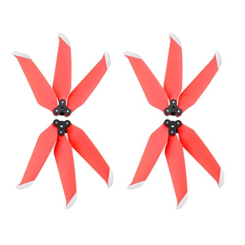 Drohnen-Propellerblätter, kompatibel für DJI Air 2/Air 2S, geräuscharme Drohnen-Ersatzblätter, Propeller-Requisiten, Schnellspanner, drei Blätter, Propeller-Drohnen-Ersatzzubehör (rot 2 Paar) von ZOANCC