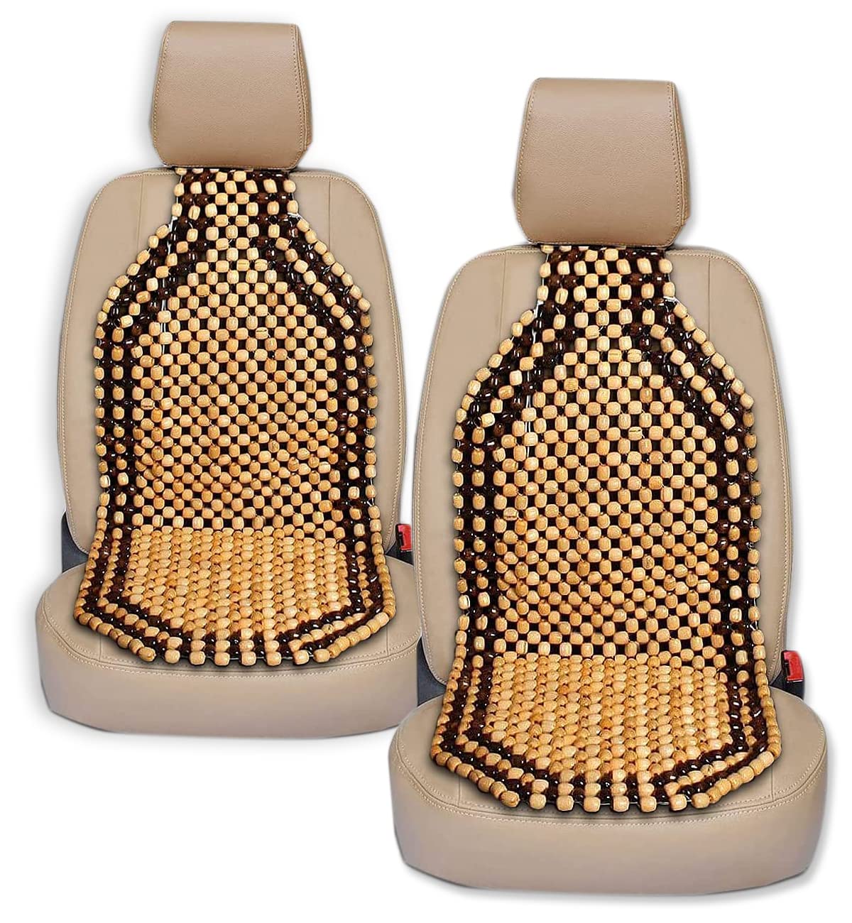 ZONETECH 2er-Set 2-saitiges Ultra-Komfort-Massage-Autositzkissen aus hochwertigem Holz von ZONETECH