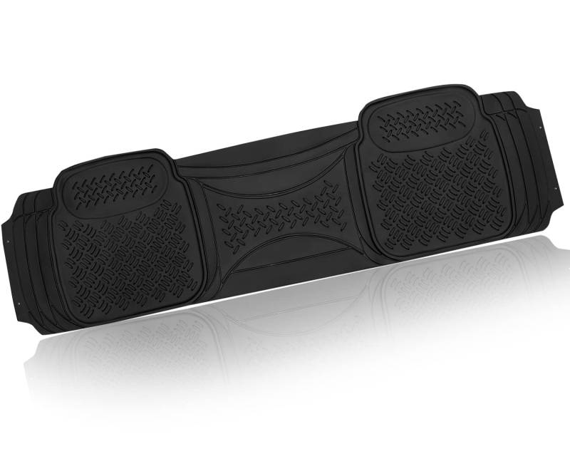 ZONETECH Hochleistungs-Bodenmatte aus massivem schwarzem Gummi - Hochwertige universelle 1-teilige Laufmatte für Kraftfahrzeuge hinten - Allwetterschutz von ZONETECH