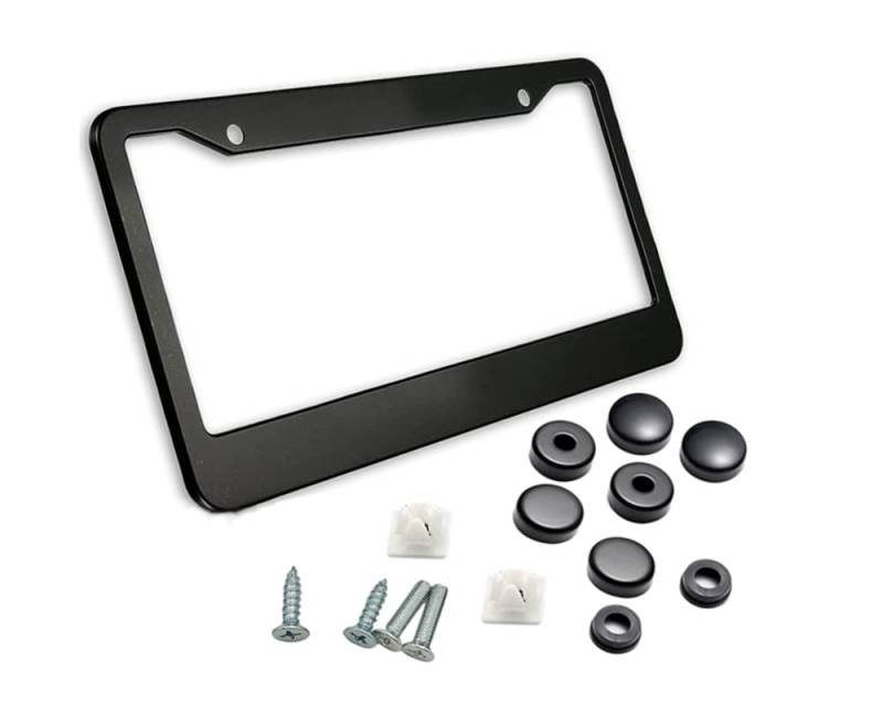 Zone Tech matt Aluminium Nummernschild Rahmen – Classic schwarz Premium Qualität Neuheit/Nummernschild Rahmen mit Schraubdeckel von ZONETECH