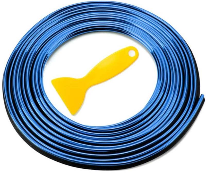 ZOOENIE 10 M Auto Innen formt Trim Strip, DIY Auto Innen Außen Trim Streifen Linie Aufkleber, 3D DIY Retrofit dekorative flexible Streifen für Auto Tür Rand Deco (Blau) von ZOOENIE